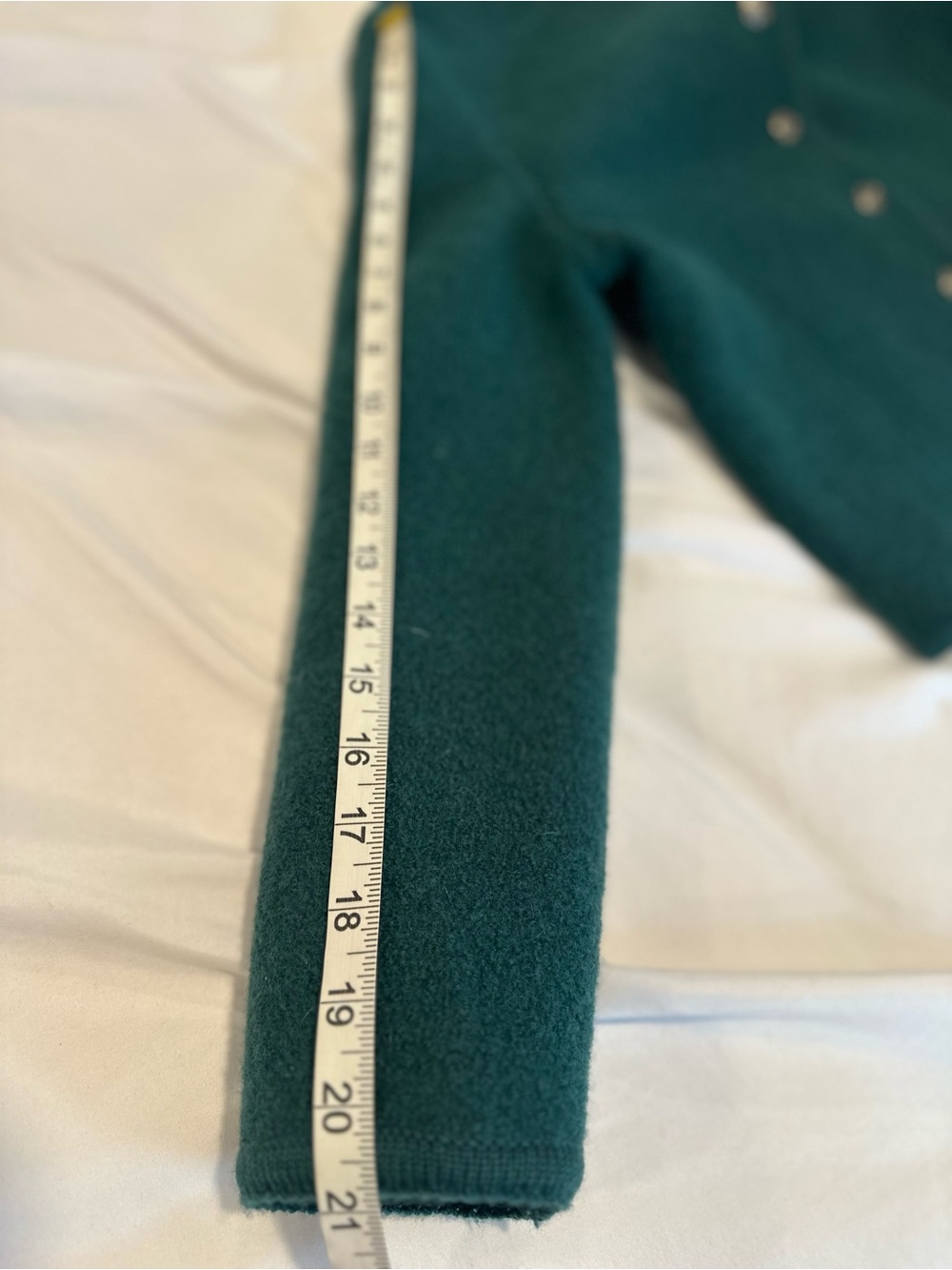 VTG Emerald Green Boiled Wool Fitted Structured Cardigan Jacket Pewter Buttons. - Picture 5 of 12
